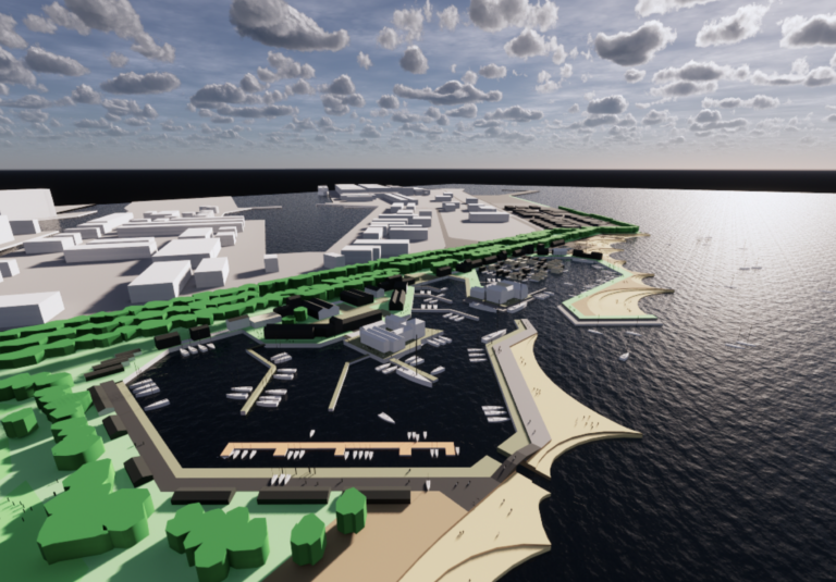 Beskyt Aarhusbugtens forslag til en videreudvikling af alternativ 1 fra helhedsplanen, tegnet af arkitekt Morten Schmidt.