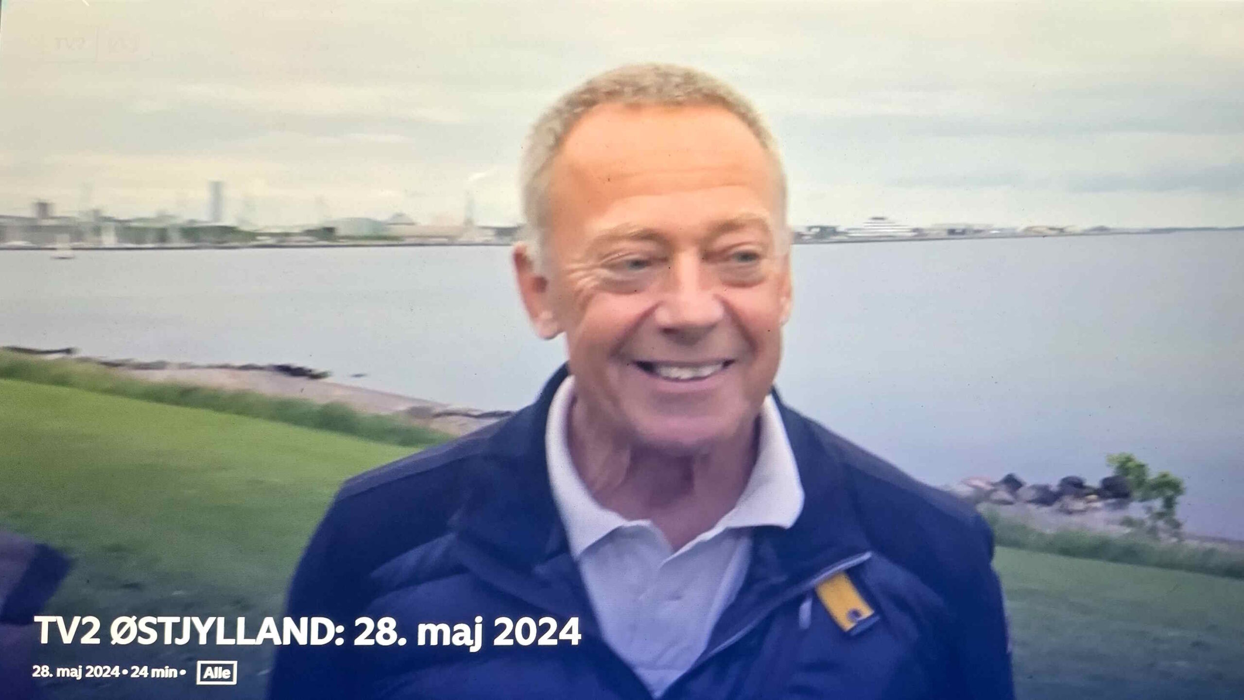 Foto fra indslag i TV2 Østjylland med Svend Erik Kristensen om planklagenævnets afgørelse